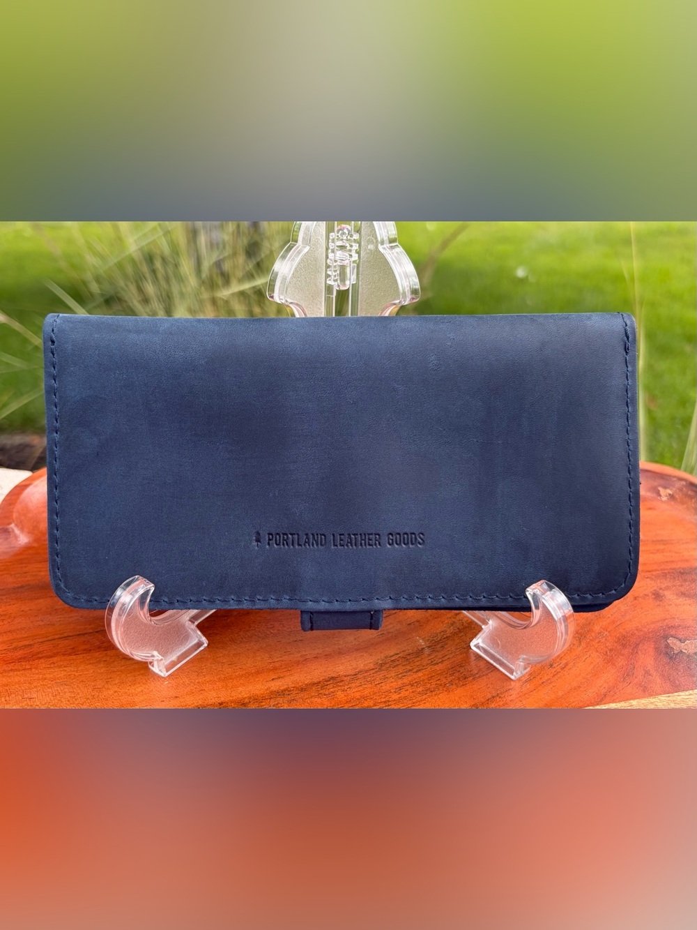Portland Leather Women’s Bifold Wallet Deep Water Blue EUC - Picture 9 of 14
